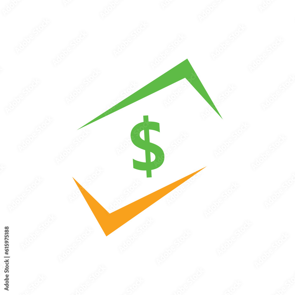 Obraz premium financial illustration vector with money logo