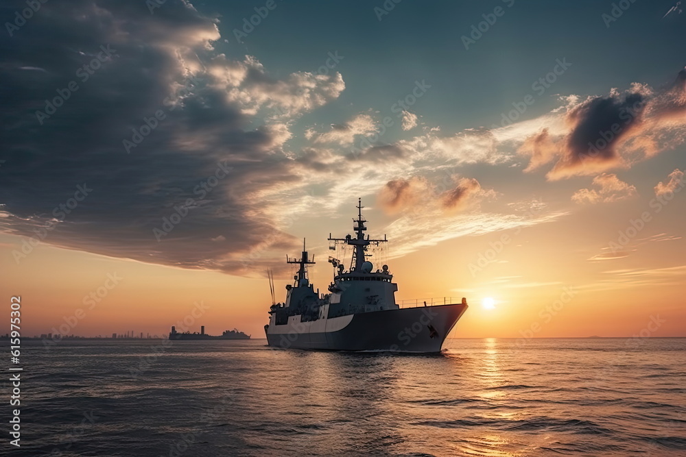 warship on the sea warship on the sea