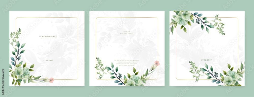 colorful colourful floral flower beautiful and elegant floral wedding invitation card template