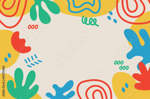 Abstract cover background. Plants, leaf branch, coral in hand drawn style. Contemporary aesthetic illustrated design for wall art, decoration, wallpaper
