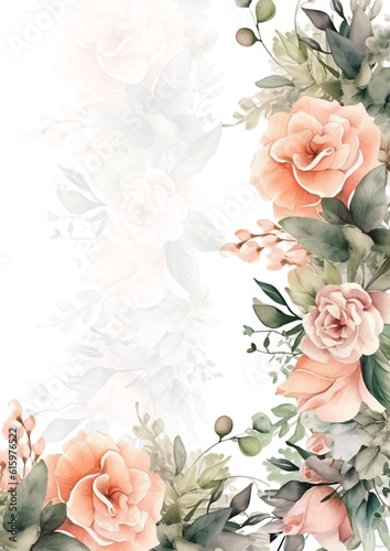 Fototapeta Naklejka Na Ścianę i Meble -  colorful colourful floral flower beautiful and elegant floral wedding invitation card template