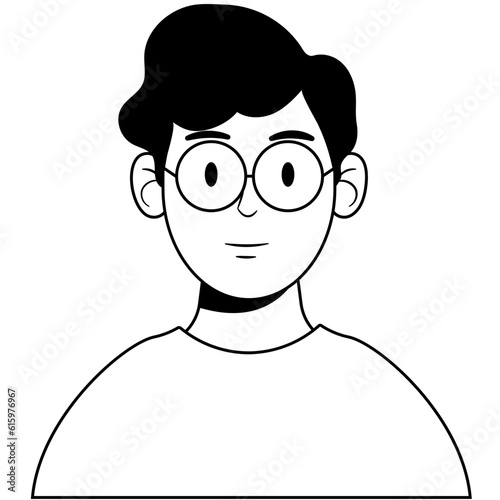 Black Minimal Avatar line illustration 