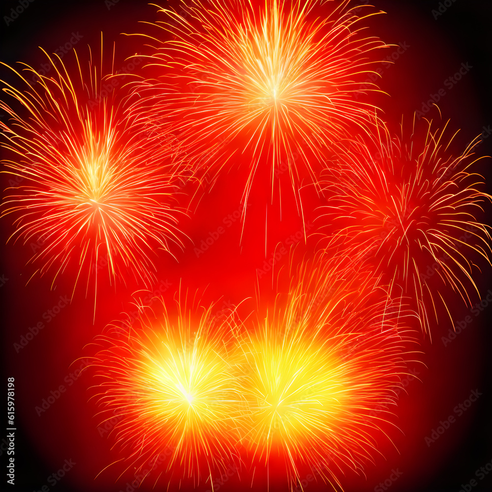 Explosive isolated fireworks light up the sky created using generative ai Explosive isolated fireworks light up the sky created using generative ai