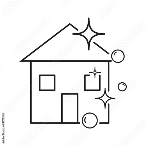 clean house icon, home wash, service cleaner. Vector illustration. stock image.