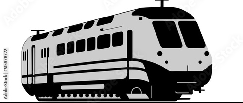 A modern electric train locomotive. Fast land transportation. Train symbol