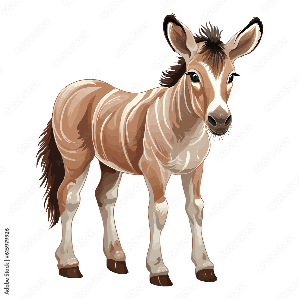 Fototapeta premium Adorable Hybrid: 2D Illustration of a Cute Zonkey