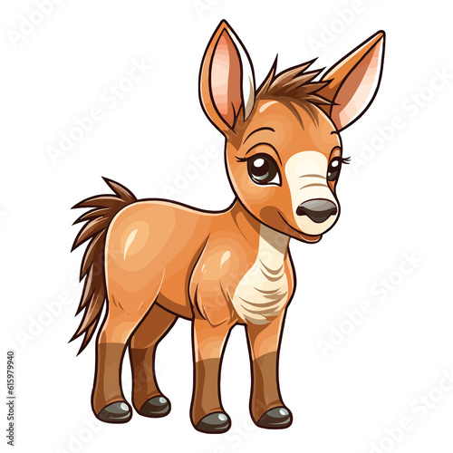 Adorable Hybrid  2D Illustration of a Cute Zonkey