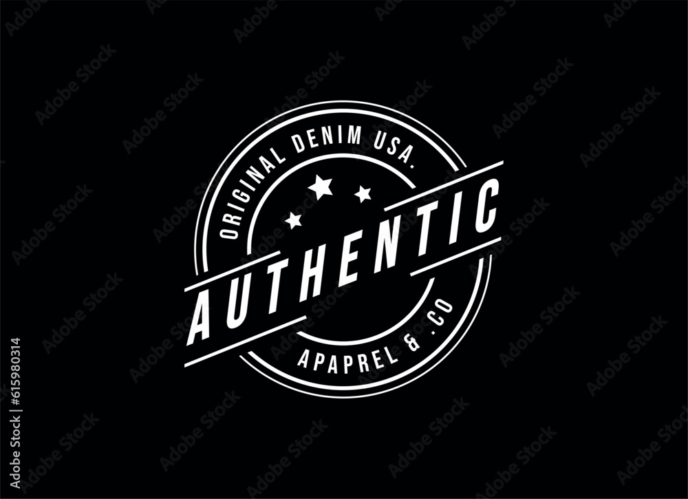 Fototapeta premium Classic Vintage Retro Label Badge logo design for cloth apparel