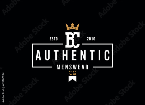 Classic Vintage Retro Label Badge logo design for cloth apparel