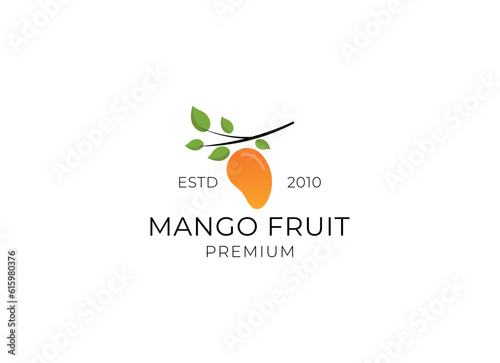 mango fruit vector illustration logo icon
