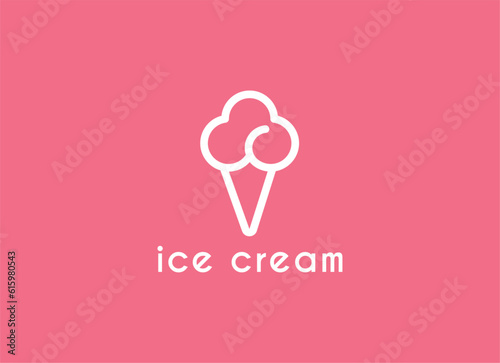 Ice cream gelato premium logo