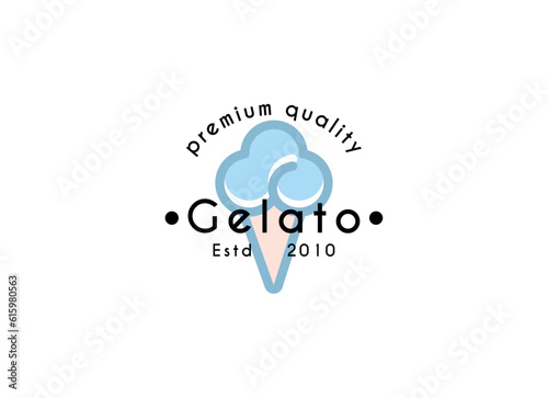 Ice cream gelato premium logo