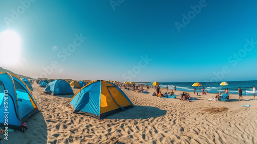 holiday with camping in the beach