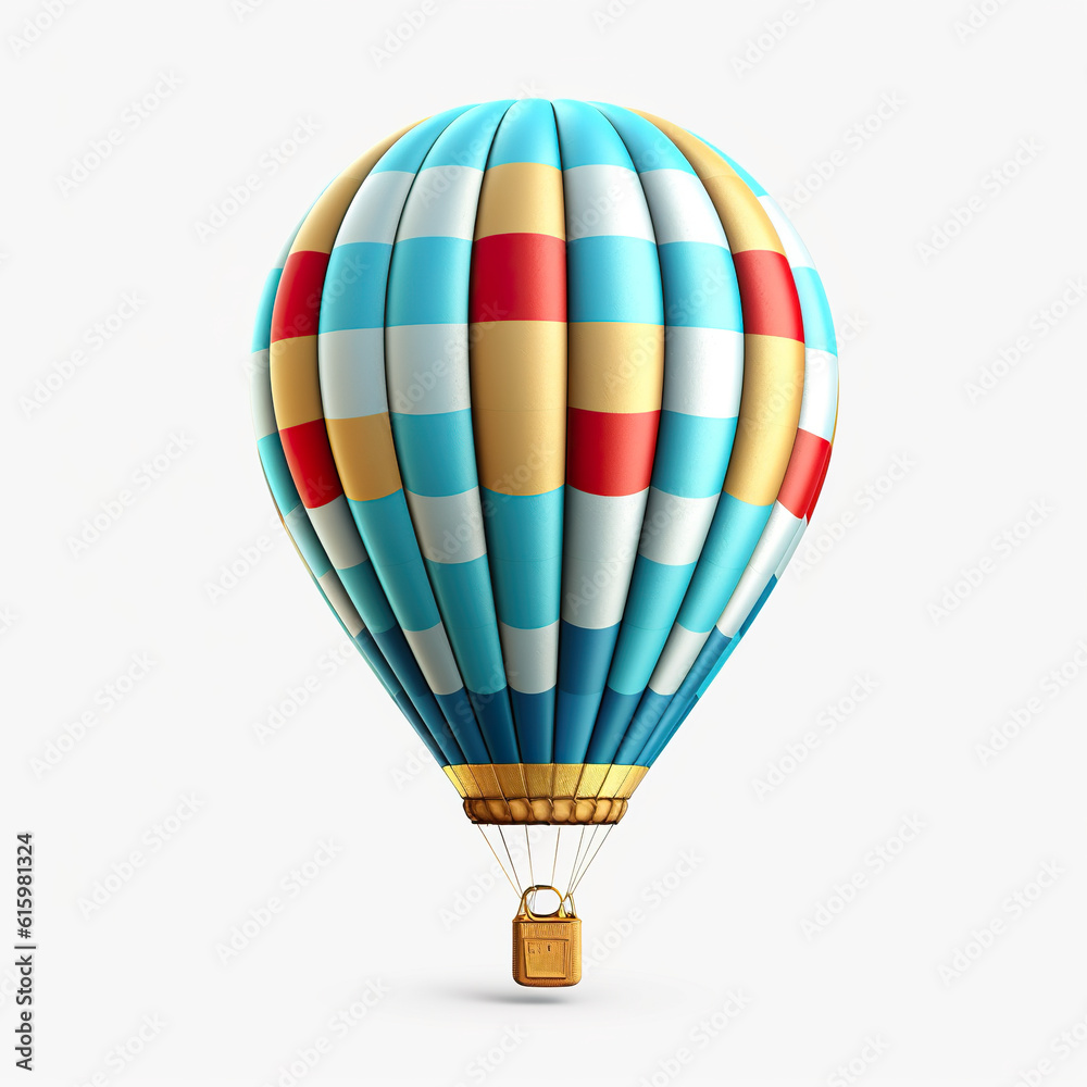 Fototapeta premium A colorful hot air balloon flying in the sky. Generative AI.