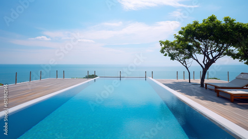 beautiful swimming pool with ocean view © AB Design