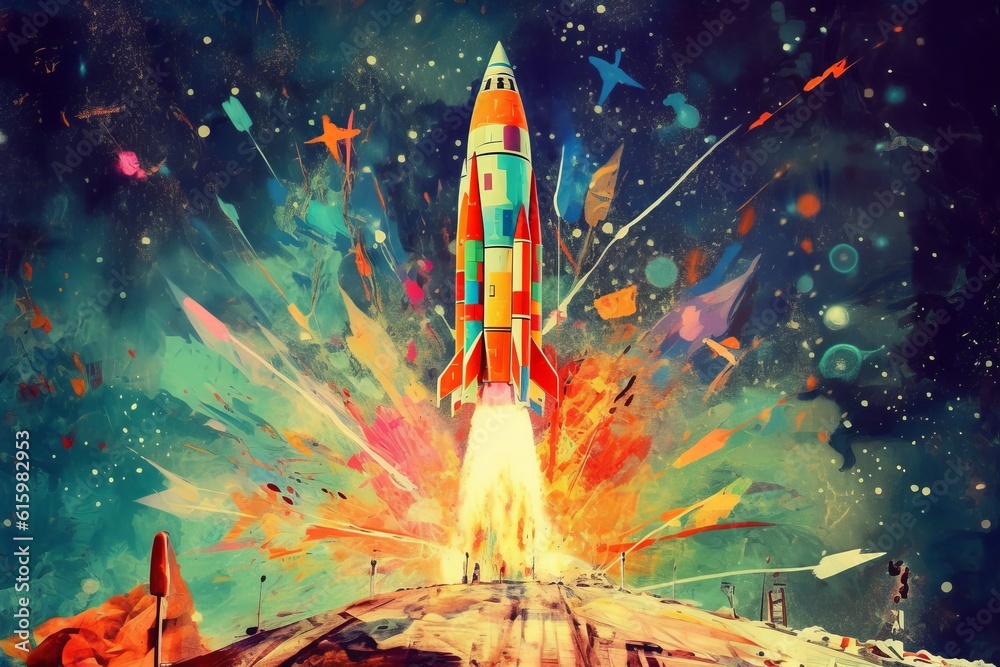 Fototapeta premium スペースシャトル打ち上げ,Generative AI AI画像