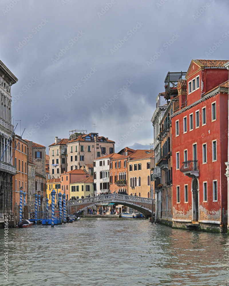 Evening Romantic canal scene in Venice