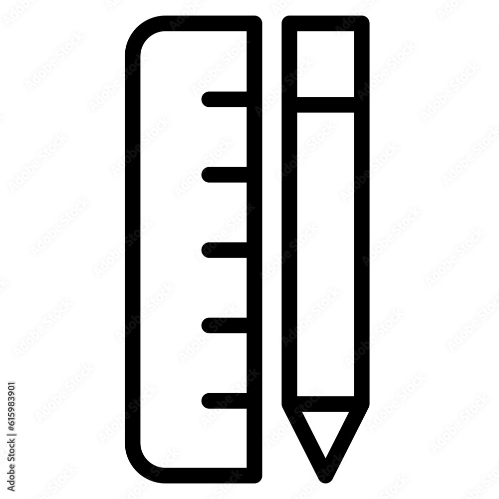 The Black Pencil and Ruler Icon Symbols Are Perfect as an Additional Element to your Design The Black Pencil and Ruler Icon Symbols Are Perfect as an Additional Element to your Design