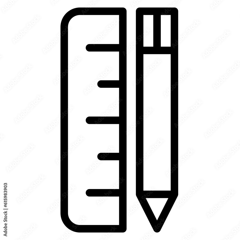 The Black Pencil and Ruler Icon Symbols Are Perfect as an Additional Element to your Design The Black Pencil and Ruler Icon Symbols Are Perfect as an Additional Element to your Design