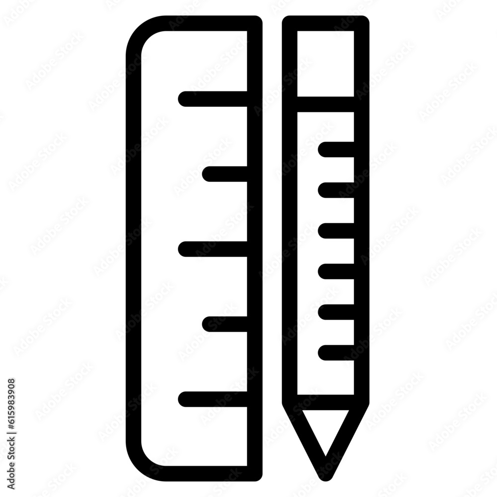 The Black Pencil and Ruler Icon Symbols Are Perfect as an Additional Element to your Design The Black Pencil and Ruler Icon Symbols Are Perfect as an Additional Element to your Design