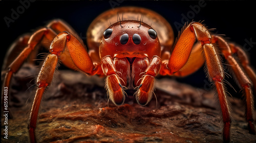 close up of a red spider