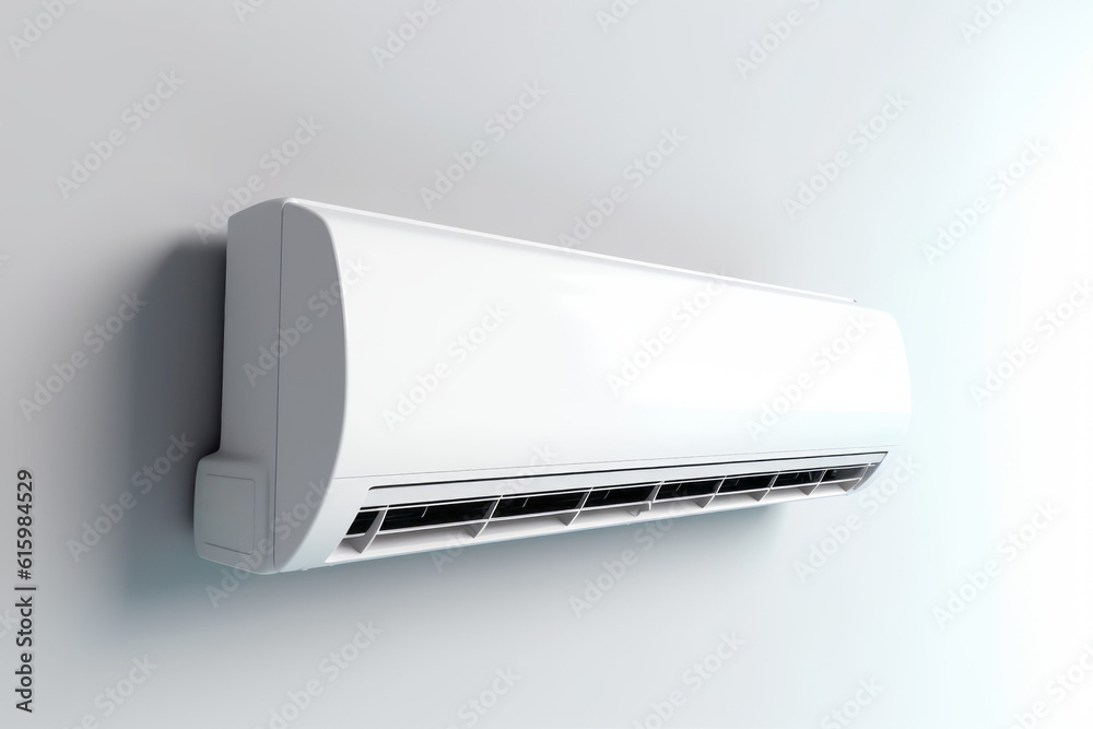 Home air conditioner for the room. Background with selective focus. AI generated, human enhanced