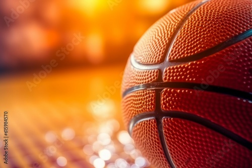 Basketball element. Background with selective focus and copy space. AI generated, human enhanced © top images