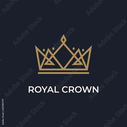 crown king queen vector template. royal luxury icon symbol graphic illustration.