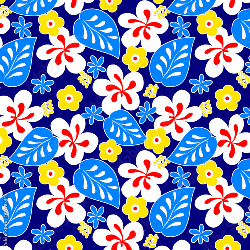 Flower pattern for fabric printing, summer fabric