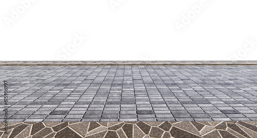 Canvas Print Empty pedestrian road with two sidewalks in PNG isolated on transparent background