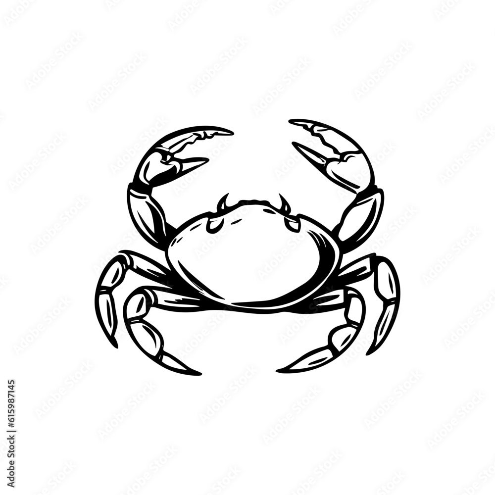 Handdrawn Crab Illustration Logo Handdrawn Crab Illustration Logo