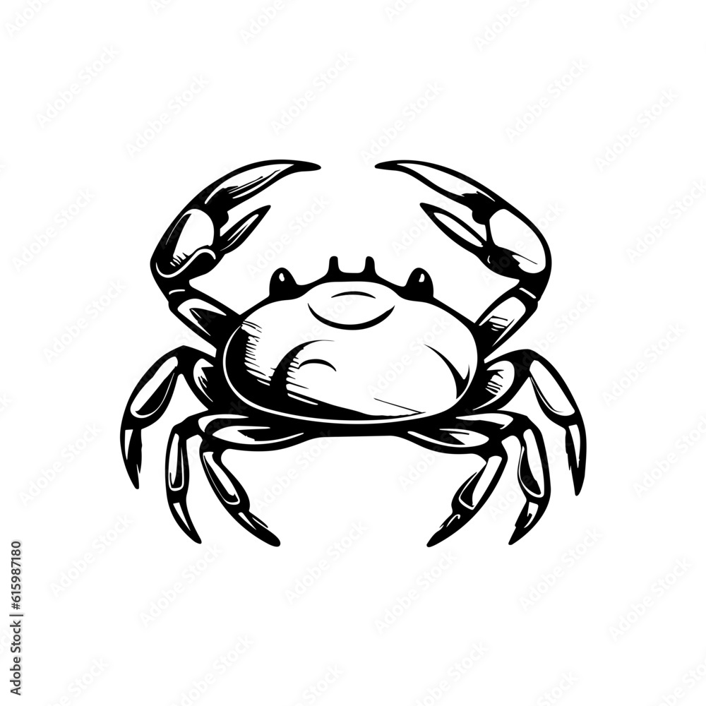 Fototapeta premium Handdrawn Crab Illustration Logo