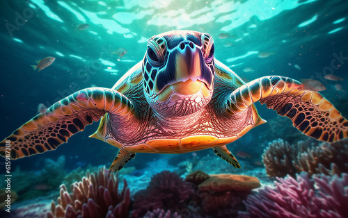 Sea Turtle, Generative AI, © omune