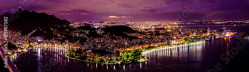 Panoramic view of the Aterro do Flamengo waterfront and Marina da Glória in Rio de Janeiro, Brazil. photo