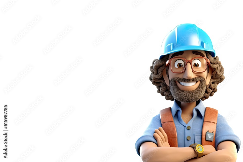 Caucasian Male Architect Isolated White Background Good Looking With Copyspace Generative AI Caucasian Male Architect Isolated White Background Good Looking With Copyspace Generative AI