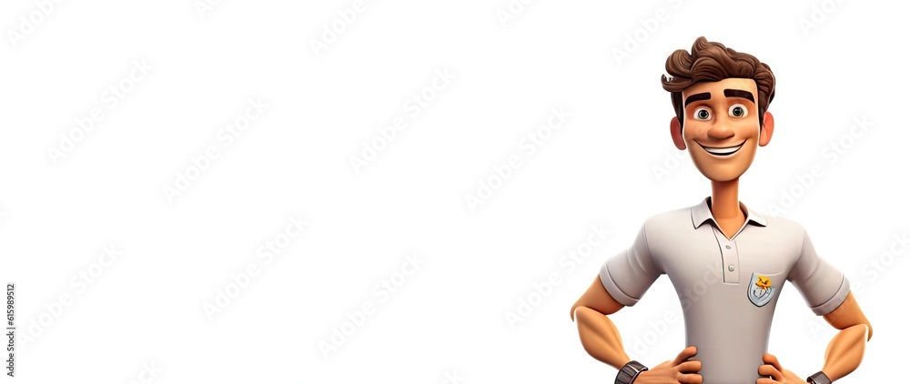 Caucasian Man Physical Therapist Isolated White Background Handsome With Copyspace Generative AI