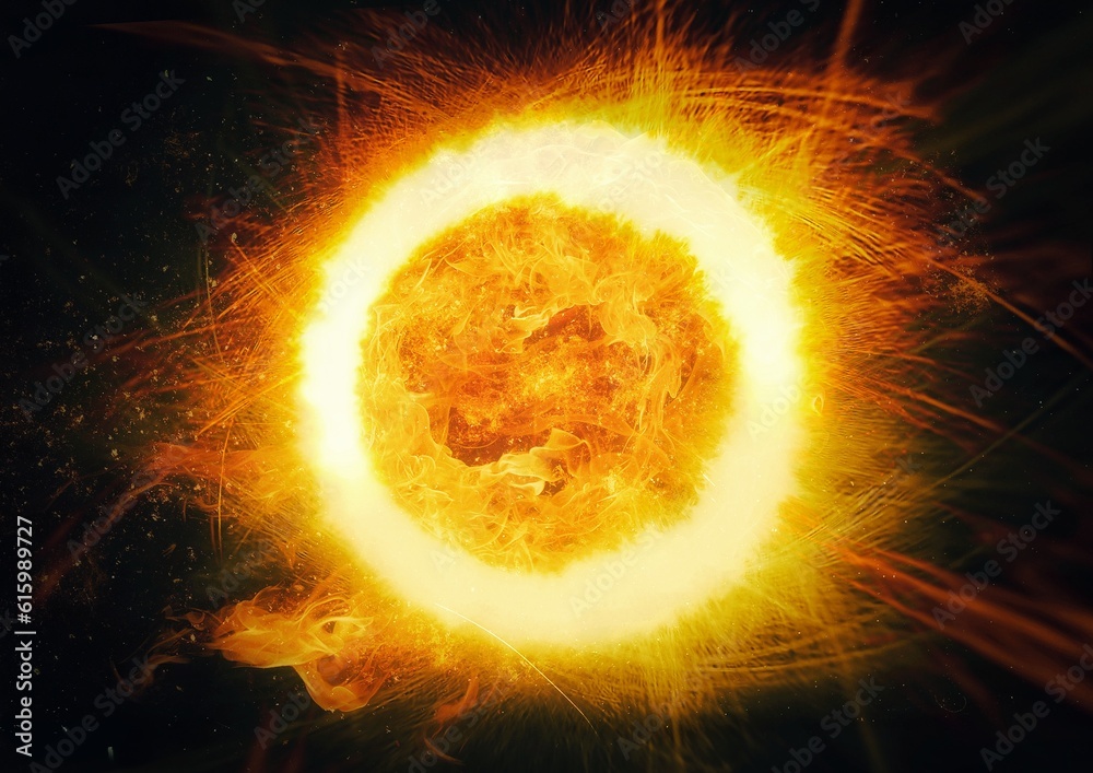 Fototapeta premium fiery explosion in the shape of a fire