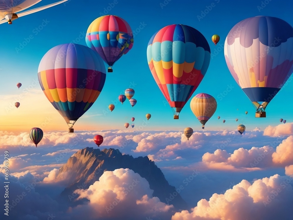 Fototapeta premium Hot air balloon in sky