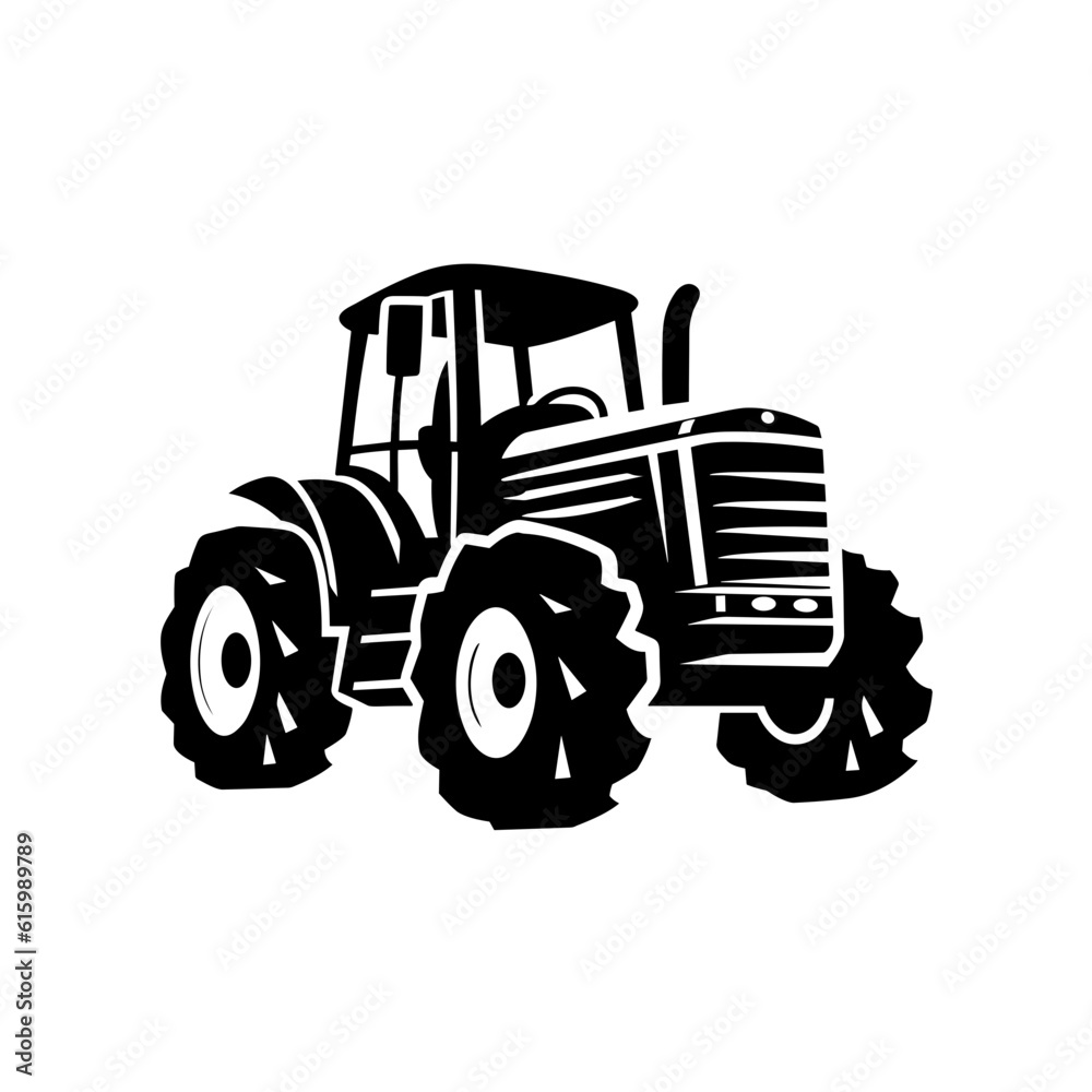 Obraz premium Tractor Logo Illustration. Silhouette