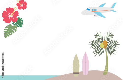 シンプルかわいいトラベル・バカンスの背景イラスト素材