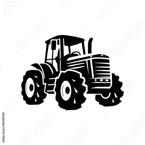 Tractor Logo Illustration. Silhouette