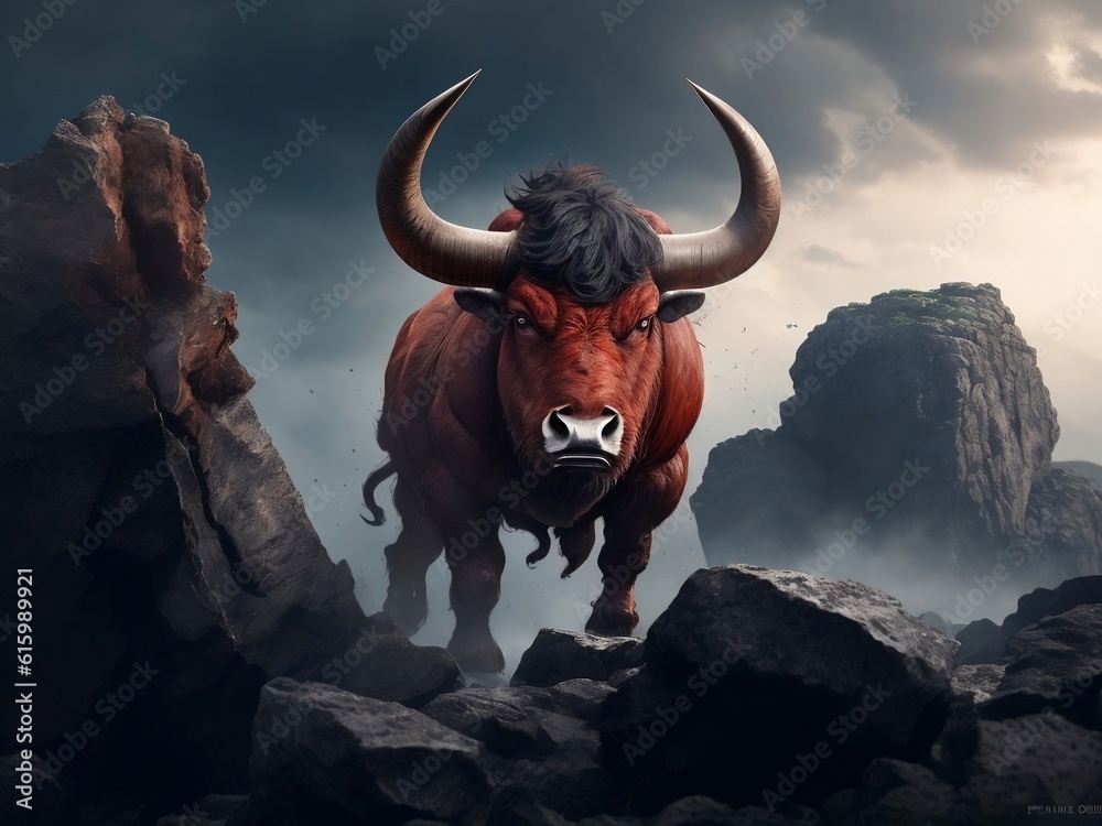 Bull in the mountains