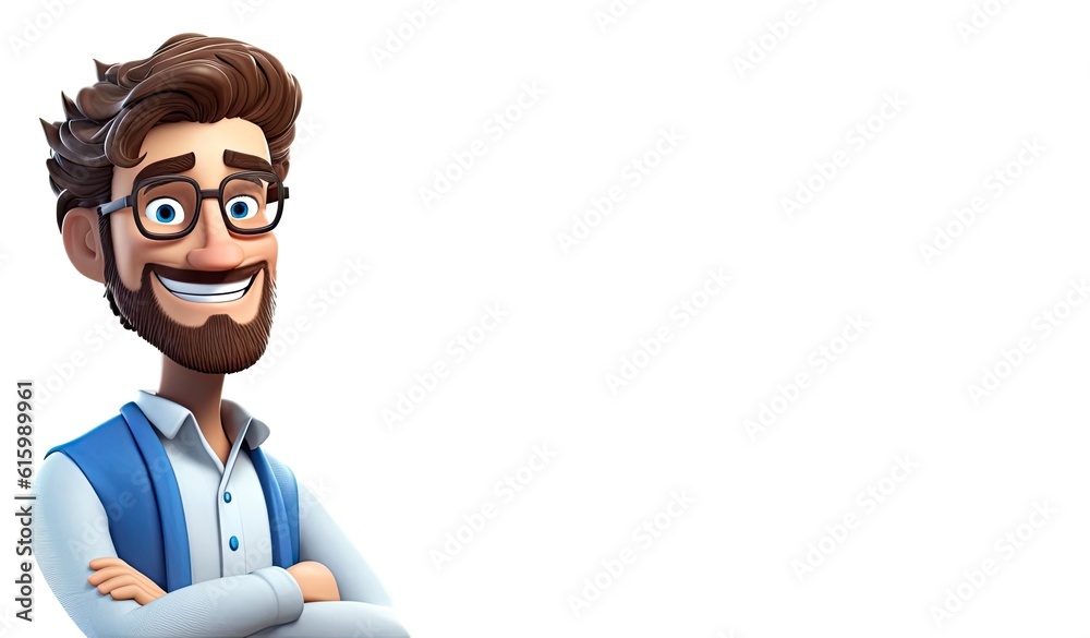 Fototapeta premium Caucasian Male Software Developer Isolated White Backdrop Handsome With Copyspace Generative AI