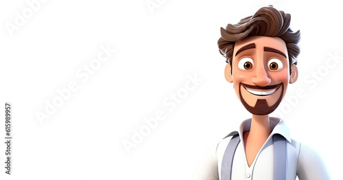 Caucasian Male Social Worker Isolated White Background Charming With Copy Space Generative AI