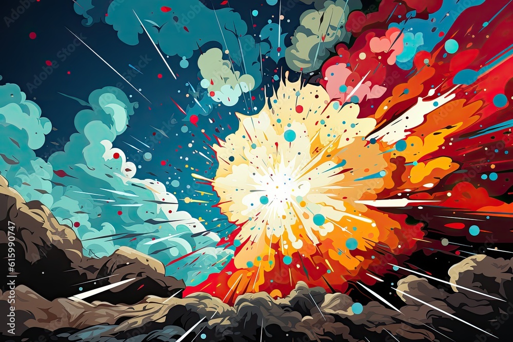Shattering Blast Bold and Dynamic Illustration of an Explosion