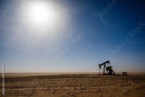 oil drilling in a dust storm
