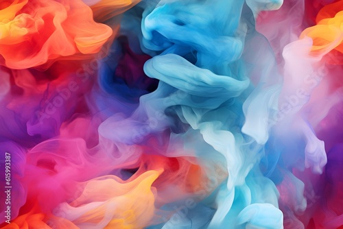 Colorful seamless background  tileable wallpaper  vivid smoke clouds --Generative AI