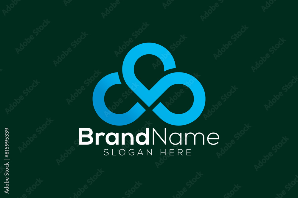 Letter B cloud logo design template