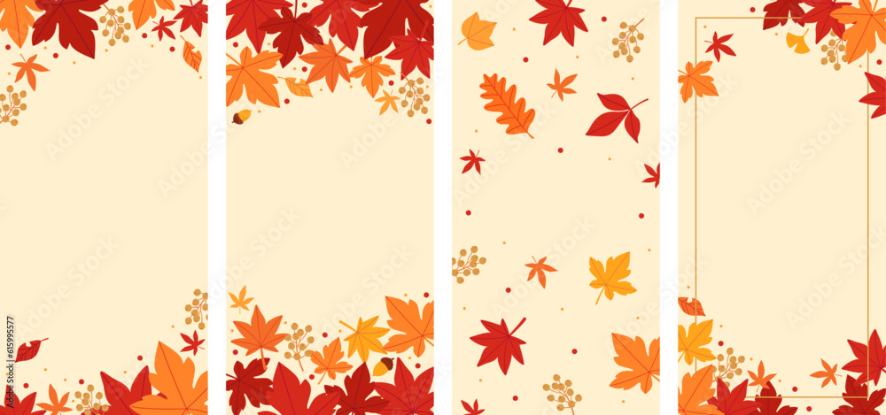 Autumn background banner set