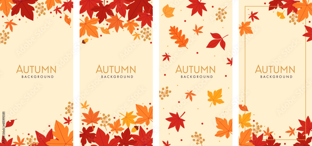 Autumn background banner set